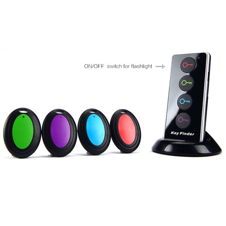 Lenuo Smart Remote Wireless Key Finder with LED Flashlight, 1 RF Transmitter and 4 Receivers(Black)