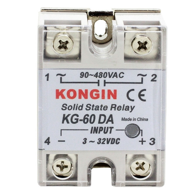 KONGIN KG-60DA AC 90-480V Solid State Relay for PID Temperature Controller, Input: DC 3-32V
