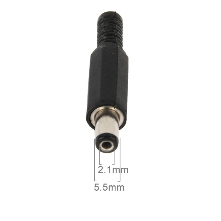 100 PCS 5.5mm x 2.1mm Bonding Wire DC Power Plug(Black)