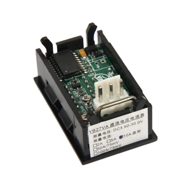2 in 1 3 Wires DC LED Digital Display Voltage / Ampere Meter(Black)
