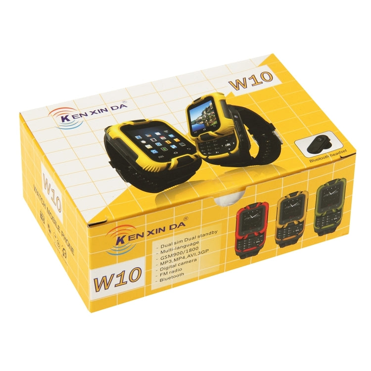 KEN XIN DA W10 Smart Watch Phone, 1.44 inch QCIF Touch Screen & Slide-out Keyboard, Support Dual SIM, Bluetooth, FM Radio, MP4, Digital Camera, GSM