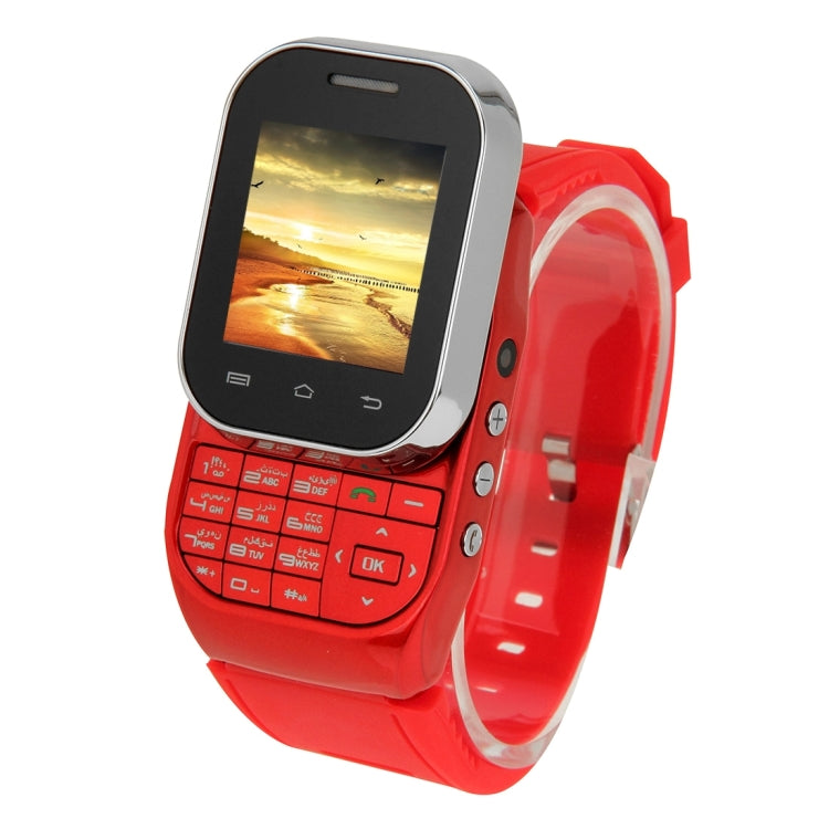 [HK Warehouse] KEN XIN DA W1 Smart Watch Phone, 1.44 inch QCIF Touch Screen & Slide-out Keyboard, Support Dual SIM, Bluetooth, FM Radio, MP4, Digital Camera, GSM(Red)