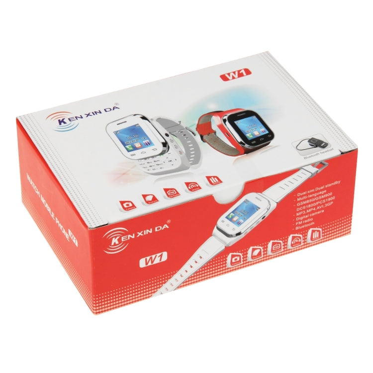 [HK Warehouse] KEN XIN DA W1 Smart Watch Phone, 1.44 inch QCIF Touch Screen & Slide-out Keyboard, Support Dual SIM, Bluetooth, FM Radio, MP4, Digital Camera, GSM(Red)