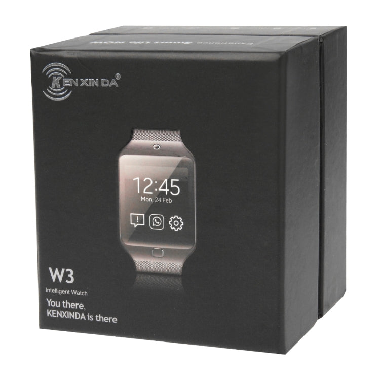 KEN XIN DA W3 Smart Watch Phone, 1.44 inch QCIF Touch Screen, Support Bluetooth, FM Radio, MP4, Digital Camera, GSM(Black)