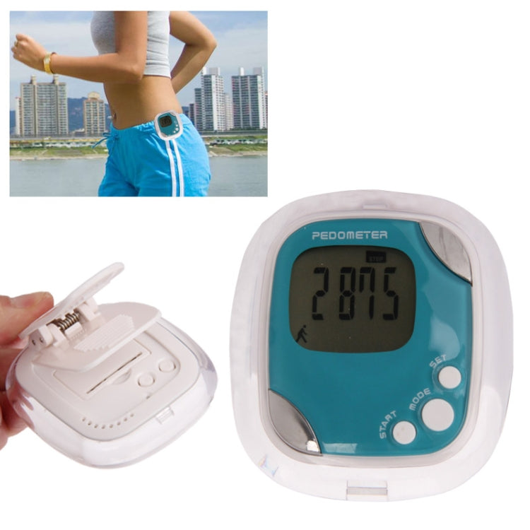 Mini Pedometer with Body Fat Analyzer & LCD Display & Belt Clip (Blue)
