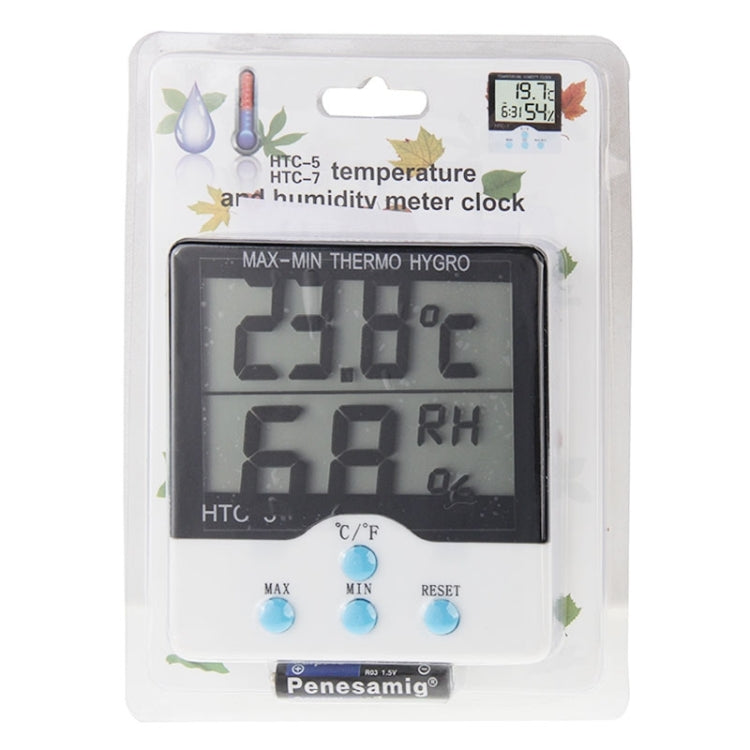 HTC-5 Digital Indoor Centigrade and Fahrenheit Thermometer & Hygrometer