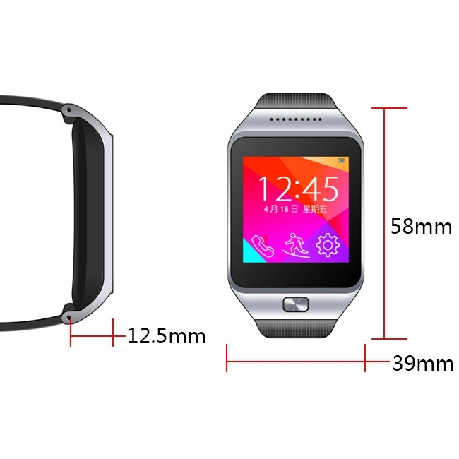 S29 GSM Smart Watch, Phone Call for Android & iOS Phone, Health Assistant / Pedometer / Sleep Monitoring / Bluetooth / Camera