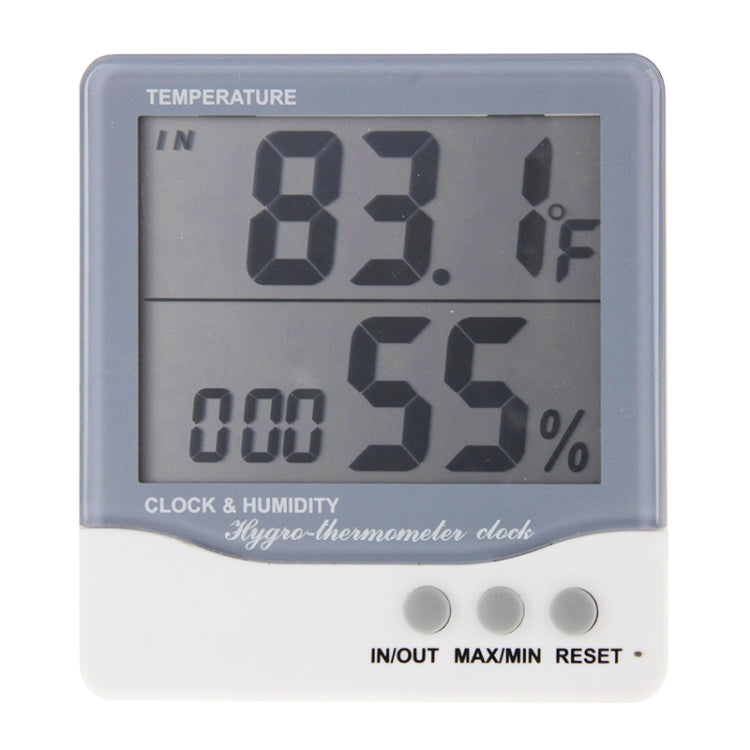 THC-08 Outdoor / Indoor LCD Digital Electronic Thermometer Hygrometer Alarm Clock(Grey)