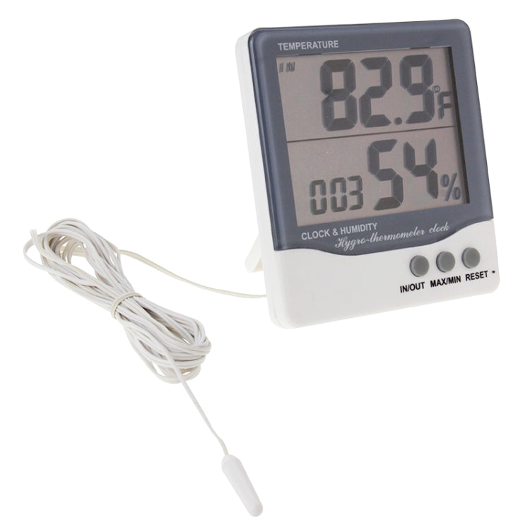 THC-08 Outdoor / Indoor LCD Digital Electronic Thermometer Hygrometer Alarm Clock(Grey)