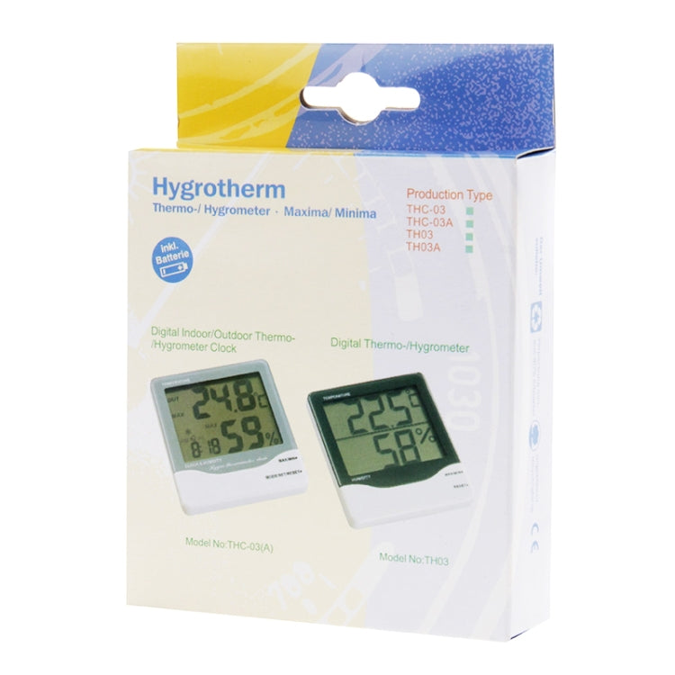 THC-08 Outdoor / Indoor LCD Digital Electronic Thermometer Hygrometer Alarm Clock(Grey)