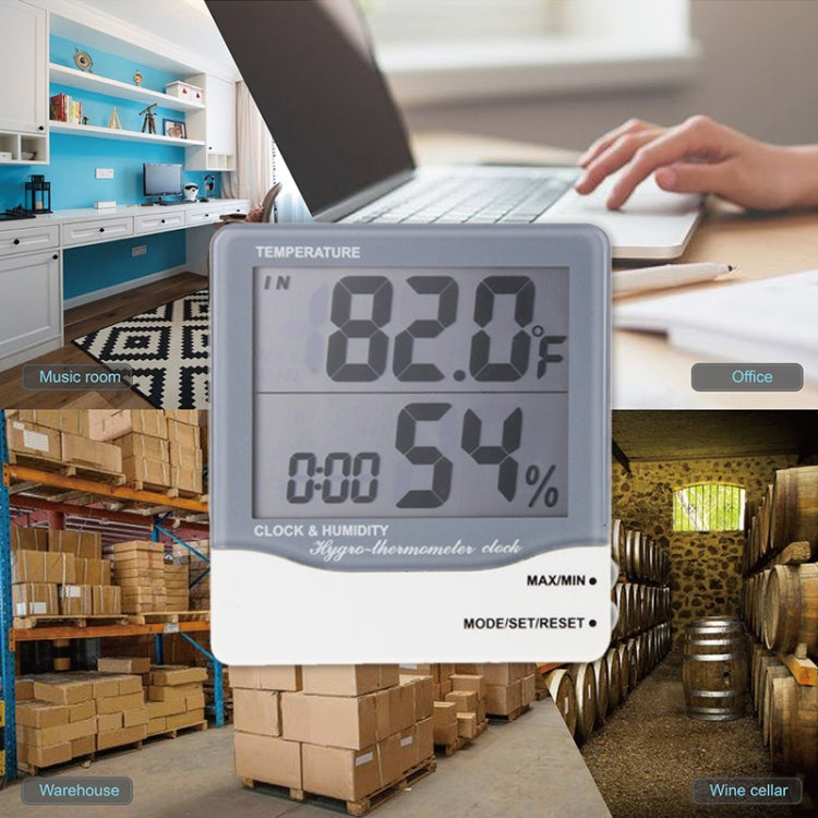 THC-03A Outdoor / Indoor LCD Digital Electronic Thermometer Hygrometer Alarm Clock(Grey)