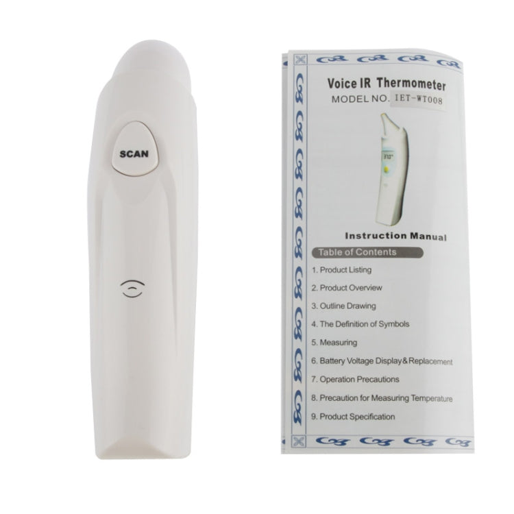 Voice Infrared Ear Thermometer (IET-WT008)(White)