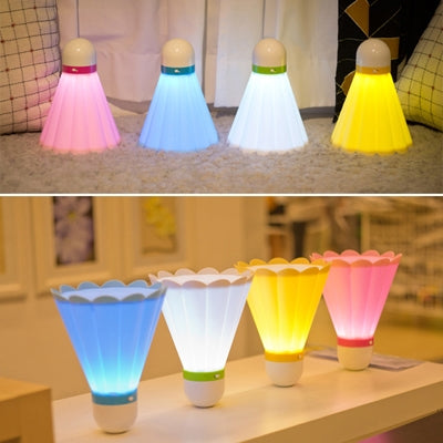 Creative Badminton Night Light , LED Energy Saving Lamp USB Charge Small Table Lamp(Pink)