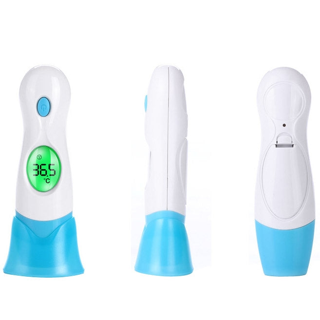 8 in 1 Heat Indicator Baby Adult Ear Forehead Ambient Temperature Meter IR Infrared Digital LCD Multifunctional Thermometer(Blue)