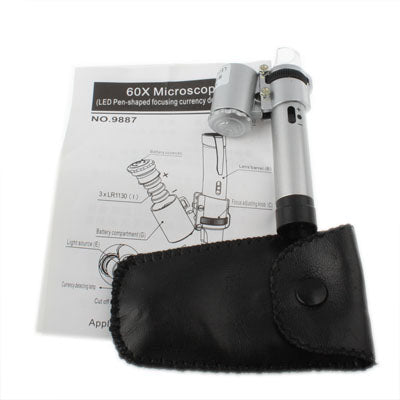 60X Digital Microscope with 3 LED Lighting and Counterfeit Detect Function