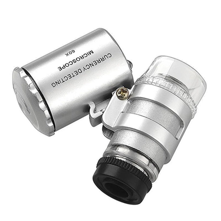 Special Microscope 60X Currency Detecting with LED Microscope, For iPhone 5(Silver)