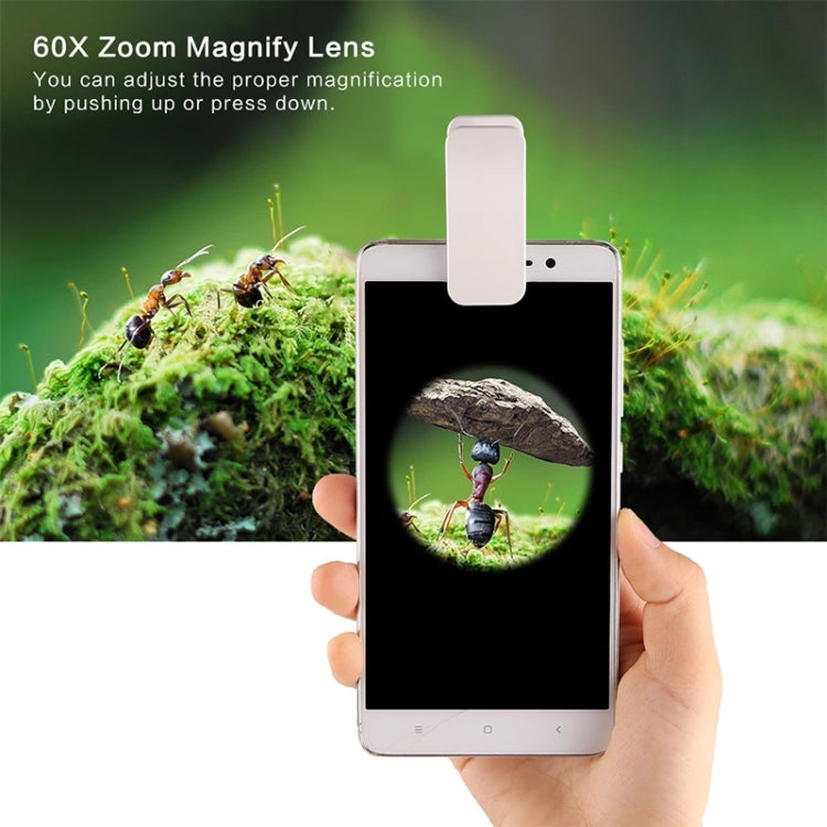 Special Microscope 60X Currency Detecting with LED Microscope, For iPhone 5(Silver)