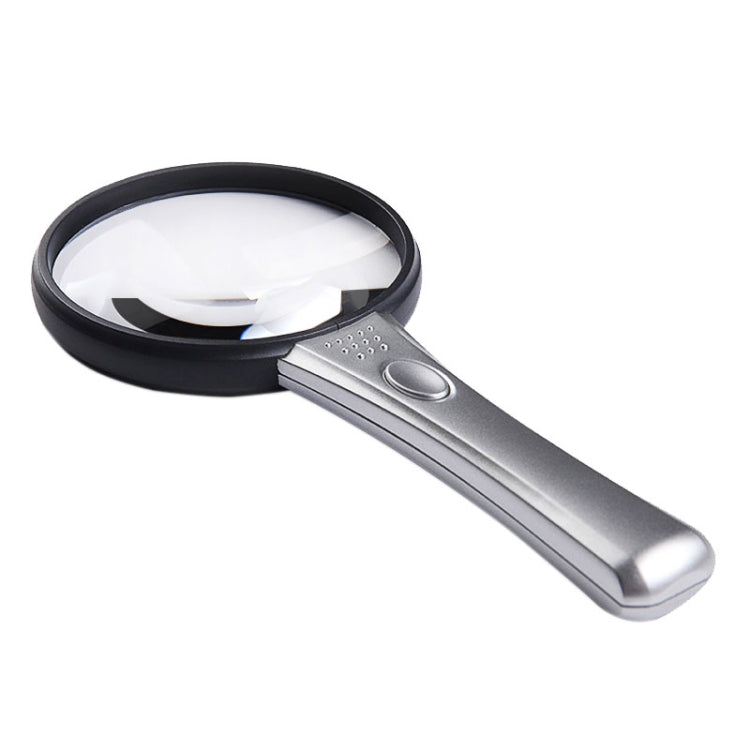 Handy 3X & 4X Magnifier with 2 LED Light(Silver)