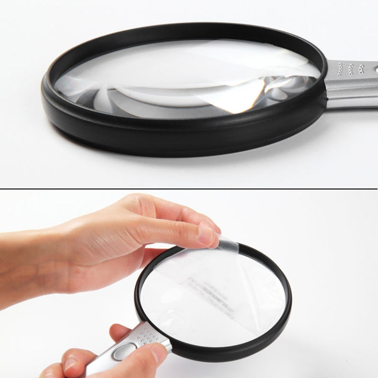 Handy 3X & 4X Magnifier with 2 LED Light(Silver)