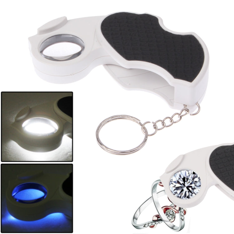 45X LED-UV Movable Handle Jewelry Appraisal Magnifier(Black)