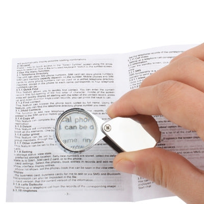 Mini Portable 30 x 21mm Glass Jeweler Loupe Eye Magnifier(Silver)
