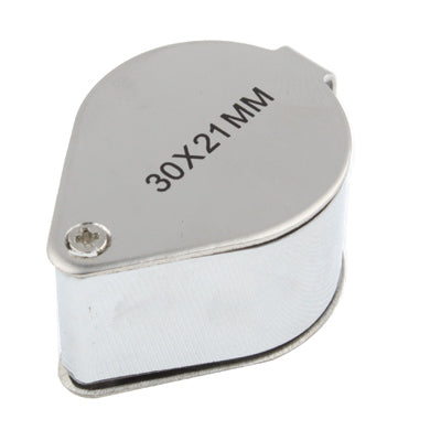 Mini Portable 30 x 21mm Glass Jeweler Loupe Eye Magnifier(Silver)