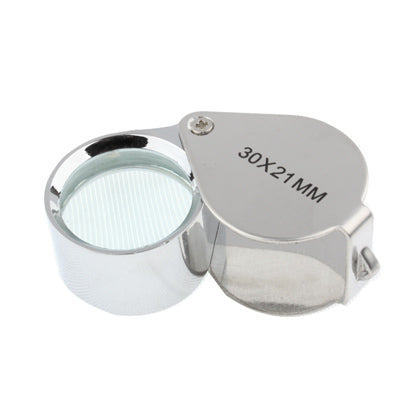 Mini Portable 30 x 21mm Glass Jeweler Loupe Eye Magnifier(Silver)
