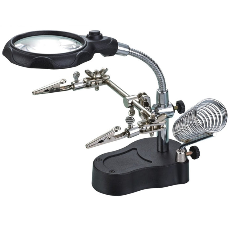 3.5X / 12X Helping Hand Magnifier Magnifying with Soldering Stand & LED Light