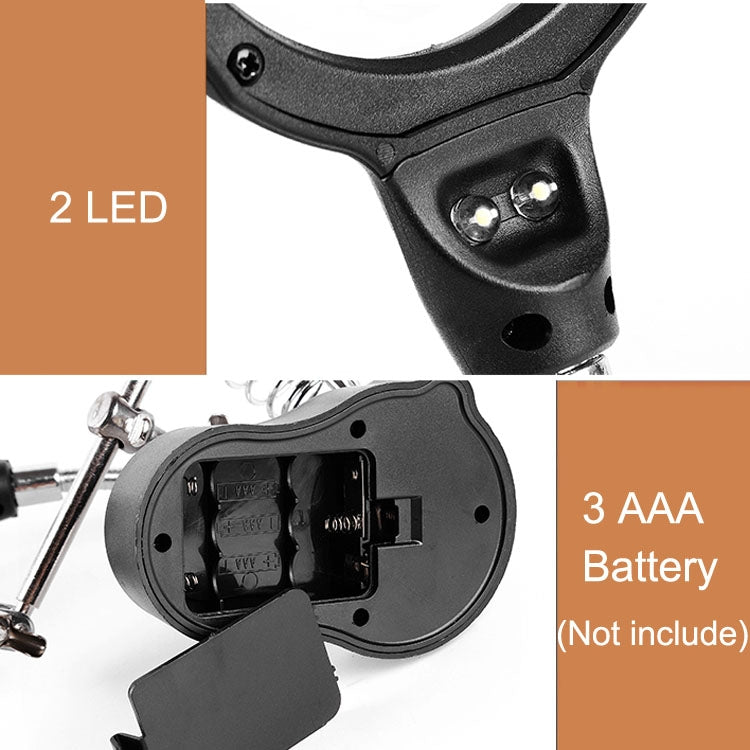 3.5X / 12X Helping Hand Magnifier Magnifying with Soldering Stand & LED Light