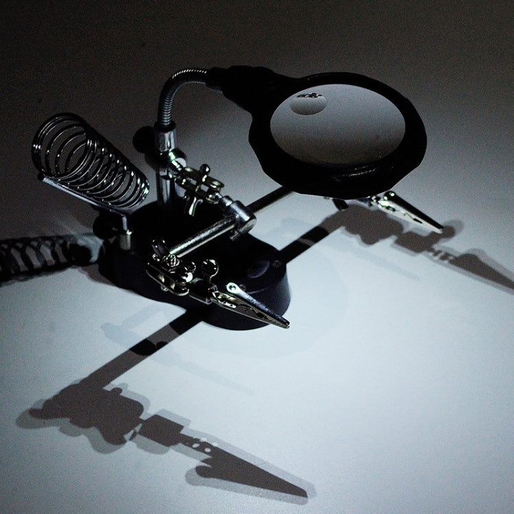 3.5X / 12X Helping Hand Magnifier Magnifying with Soldering Stand & LED Light