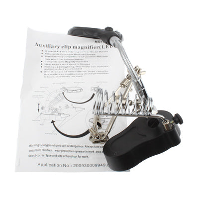3.5X / 12X Helping Hand Magnifier Magnifying with Soldering Stand & LED Light