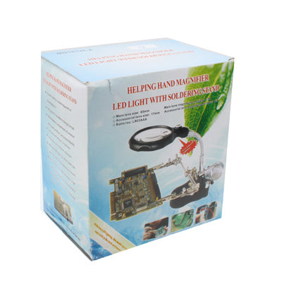 3.5X / 12X Helping Hand Magnifier Magnifying with Soldering Stand & LED Light