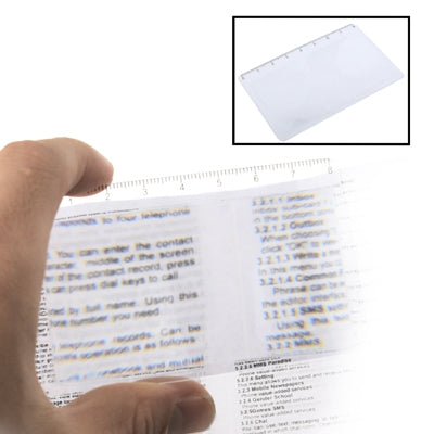 3X Credit Card Design Fresnel Lens Magnifier with 8cm Length Scale(Transparent)