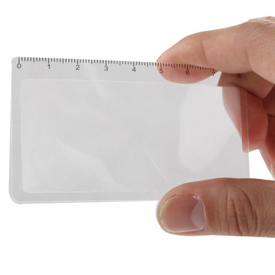 3X Credit Card Design Fresnel Lens Magnifier with 8cm Length Scale(Transparent)