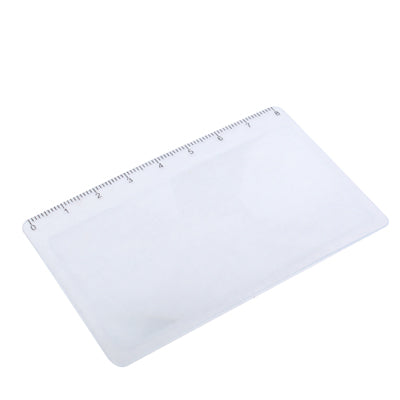 3X Credit Card Design Fresnel Lens Magnifier with 8cm Length Scale(Transparent)