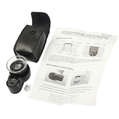 LED Focus-AD Adjusting Jewelry Identifying Magnifier/ LED Currency Detecting Magnifier