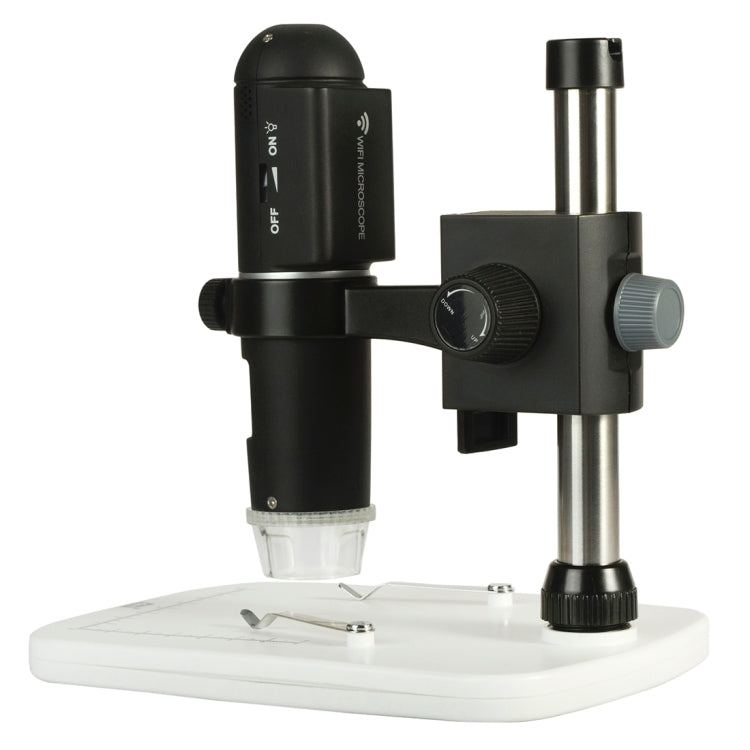 UM018 200X Magnifier HD 720P WiFi 1.0MP Image Sensor Digital Microscope with 6 LED & Professional Stand for iOS / Android Device