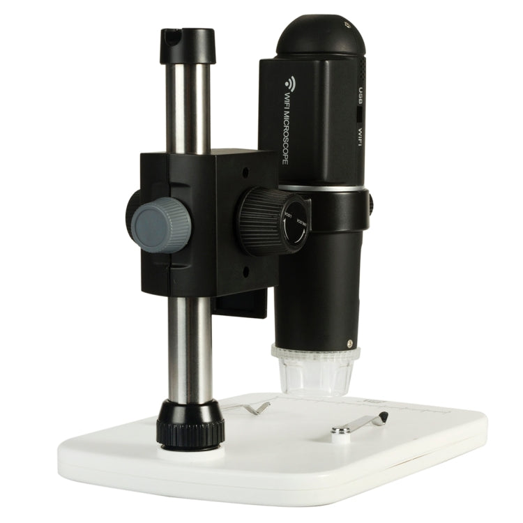 UM018 200X Magnifier HD 720P WiFi 1.0MP Image Sensor Digital Microscope with 6 LED & Professional Stand for iOS / Android Device