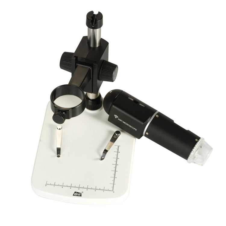 UM018 200X Magnifier HD 720P WiFi 1.0MP Image Sensor Digital Microscope with 6 LED & Professional Stand for iOS / Android Device