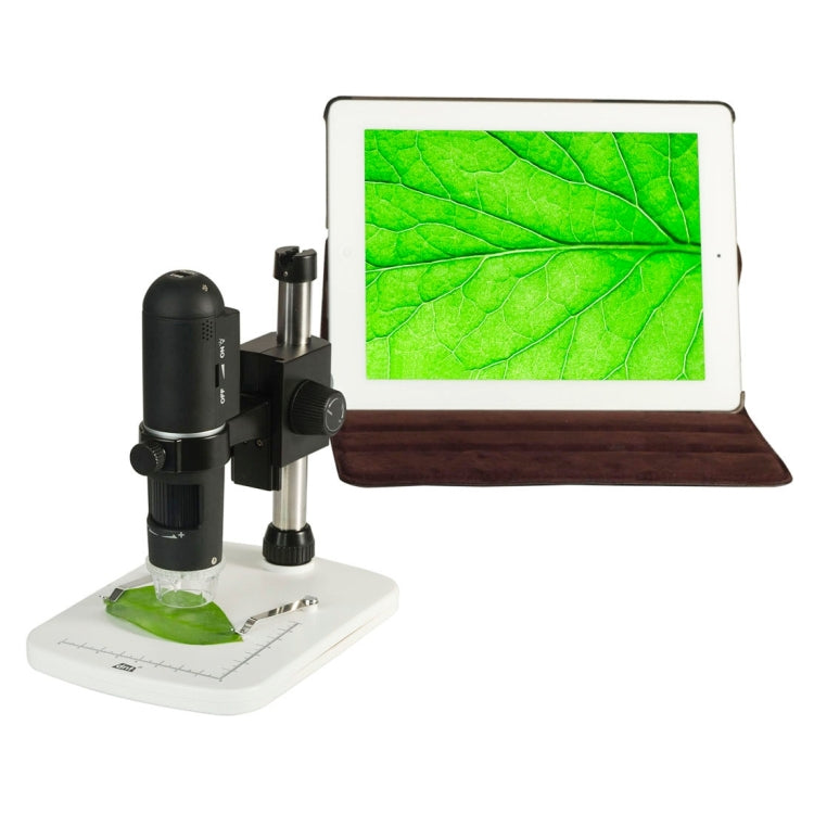 UM018 200X Magnifier HD 720P WiFi 1.0MP Image Sensor Digital Microscope with 6 LED & Professional Stand for iOS / Android Device