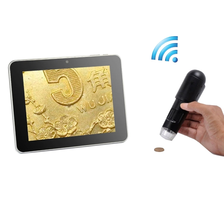 UM018 200X Magnifier HD 720P WiFi 1.0MP Image Sensor Digital Microscope with 6 LED & Professional Stand for iOS / Android Device