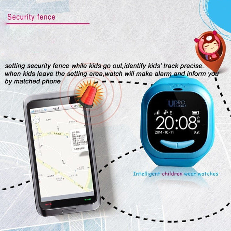 UPro P5 Children Smart Watch Phone, Bluetooth, GPS, Phone Base, WiFi, G-Sensor, LBS,  Compatible with iOS & Android Phone, Network: 2G(Pink)