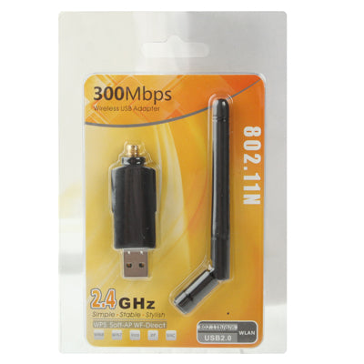 300Mbps Mini USB 802.11n/g/b Wireless WIFI Network Card LAN Adapter with Antenna