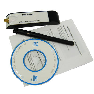 54Mbps Wifi 802.11 b/g Wireless LAN Network USB 2.0 Adapter (Detachable Antenna)(White)