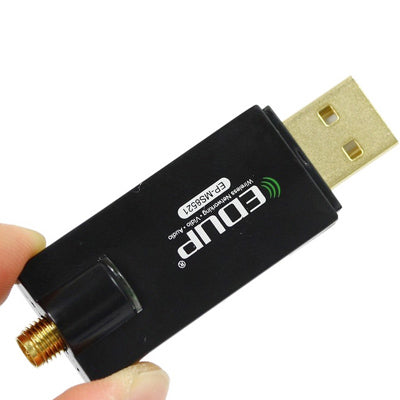 EDUP EP-MS8521 300Mbps High Definition TV Wireless 802.11N USB Network Card Adapter(Black)