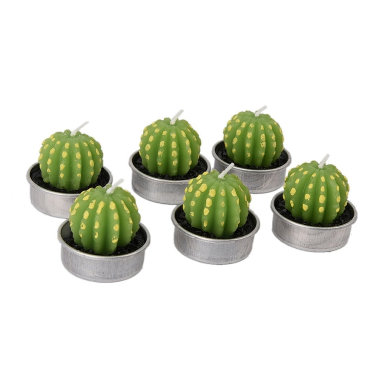 Paraffin Wax Cactus Shape Creative Smokeless Craftsmanship Candle Plant Succulents Candle (6 PCS in One Package, The Price is Set for 6 PCS)