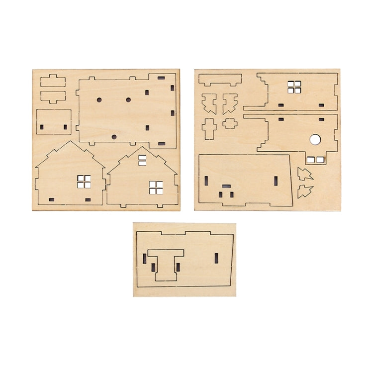 3D Wood Craft House Style Assembly DIY Music Box