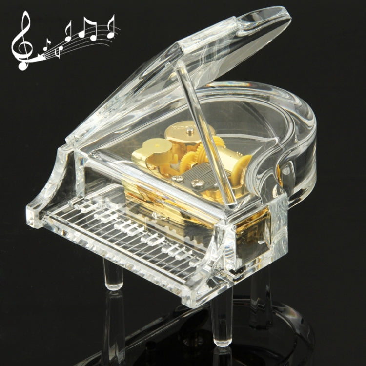 Transparent Crystal Piano Shape Music Box (NO.8087)(Transparent)