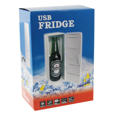 3.5W USB PC Mini Fridge Beverage Drink Cooler / Warmer, Size: 24.5 x 10.8 x 8.3cm(Silver)