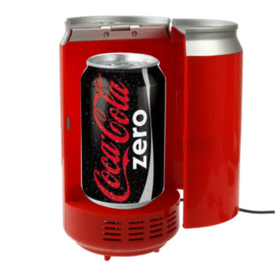 USB PC Cans Style Mini Fridge Beverage Drink Cooler / Warmer, Size: 20.5 x 10.2 x 10.2cm(Red)